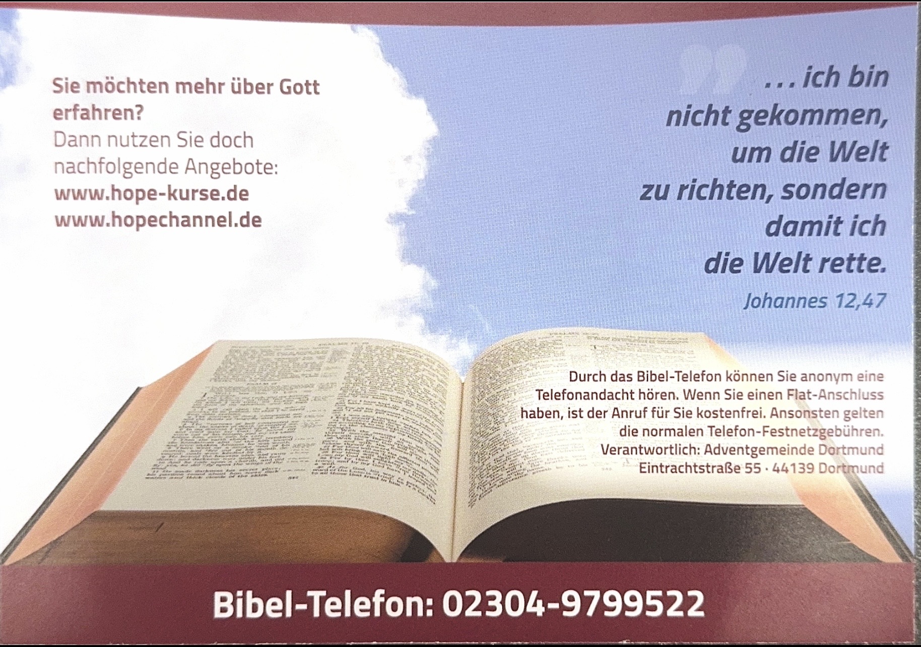 Flyer Bibel Telefon
